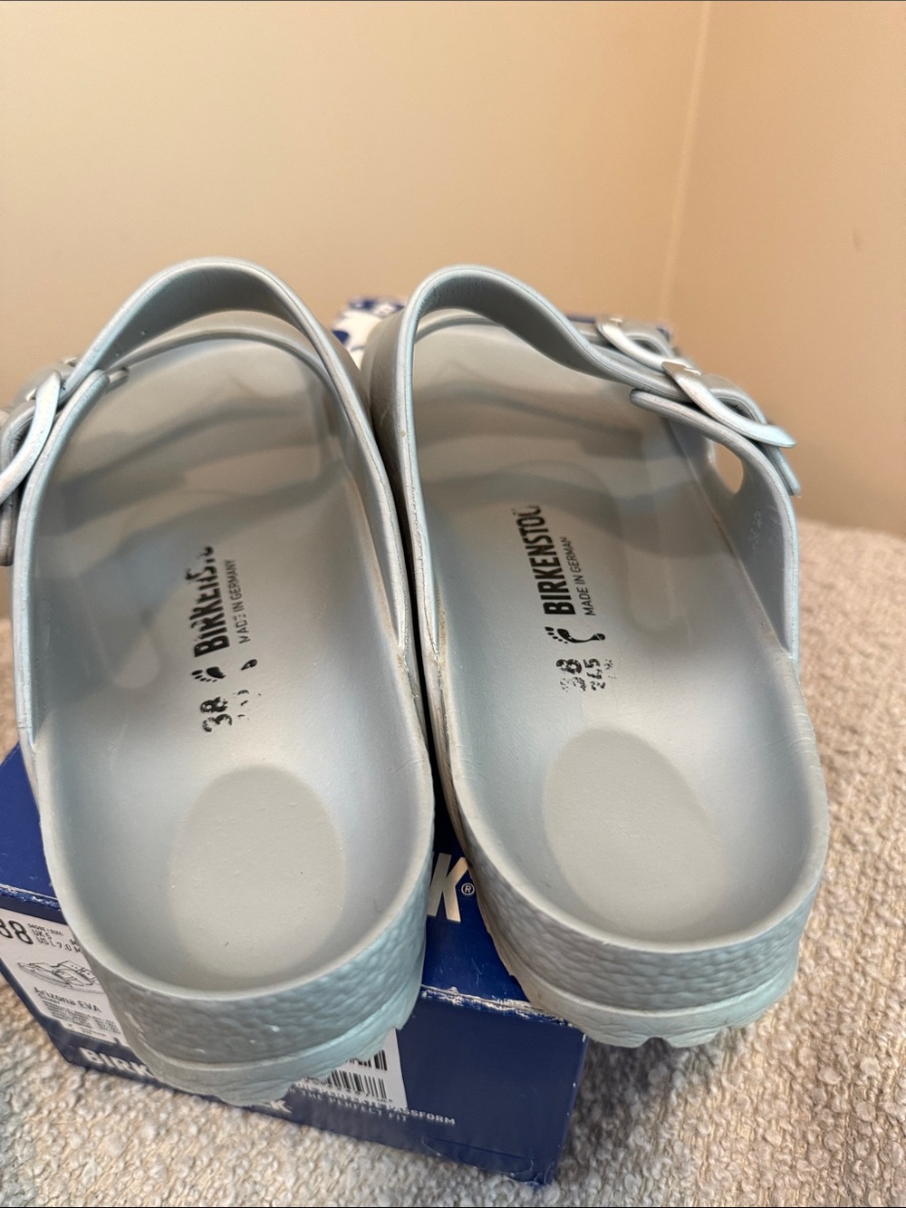 Birkenstock Arizona EVA Sandals in Silver Metallic- 38 - Picture 4 of 6